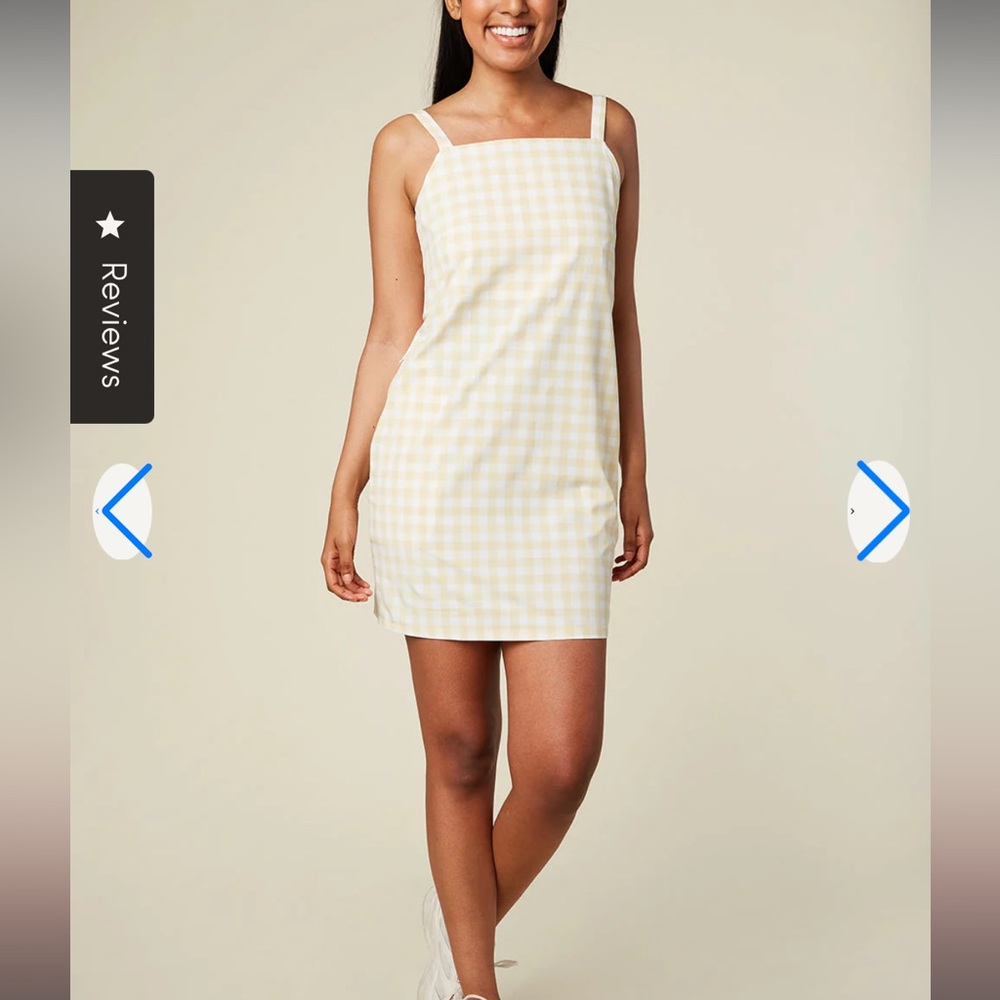Wayre Sevilla Sleeveless Shift Dress Sz S Lemon Plaid — image 2 of 8